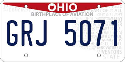 OH license plate GRJ5071