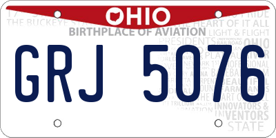 OH license plate GRJ5076
