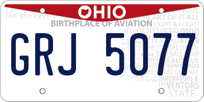 OH license plate GRJ5077
