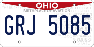 OH license plate GRJ5085