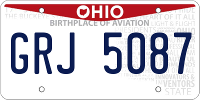 OH license plate GRJ5087
