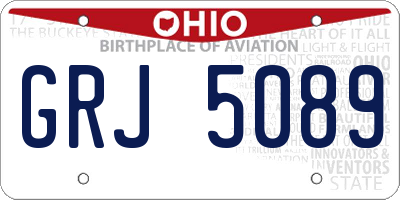 OH license plate GRJ5089