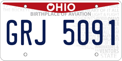 OH license plate GRJ5091
