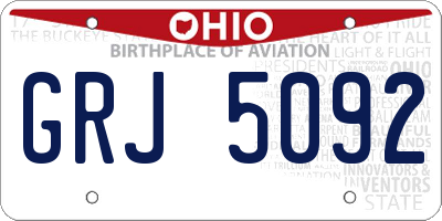 OH license plate GRJ5092