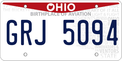 OH license plate GRJ5094