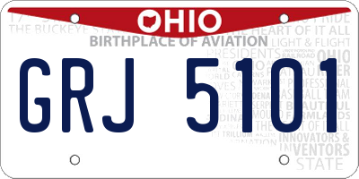 OH license plate GRJ5101