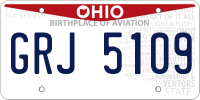 OH license plate GRJ5109