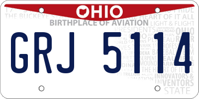 OH license plate GRJ5114