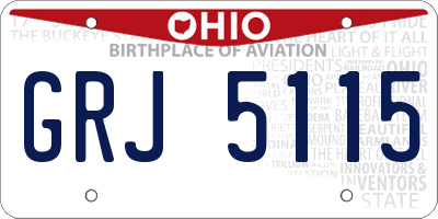 OH license plate GRJ5115