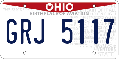OH license plate GRJ5117