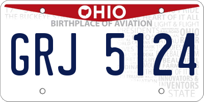 OH license plate GRJ5124