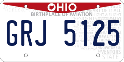 OH license plate GRJ5125