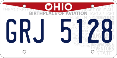 OH license plate GRJ5128