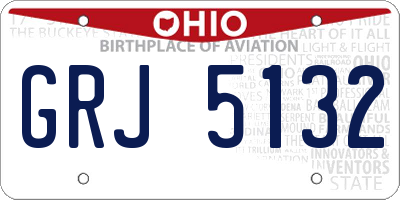 OH license plate GRJ5132