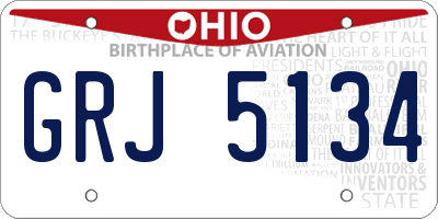 OH license plate GRJ5134