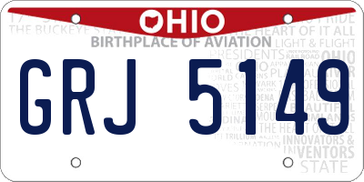 OH license plate GRJ5149