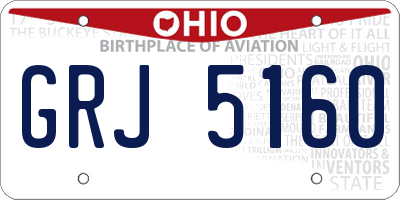 OH license plate GRJ5160