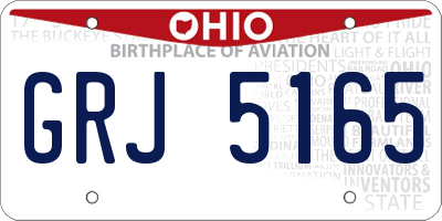 OH license plate GRJ5165
