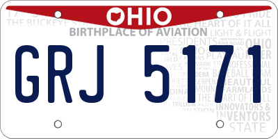 OH license plate GRJ5171