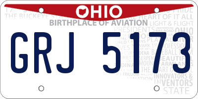 OH license plate GRJ5173