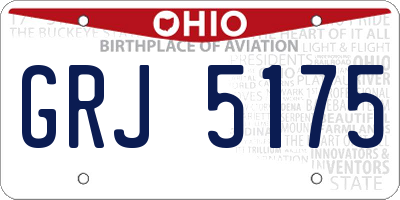 OH license plate GRJ5175