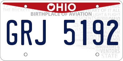 OH license plate GRJ5192