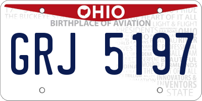 OH license plate GRJ5197