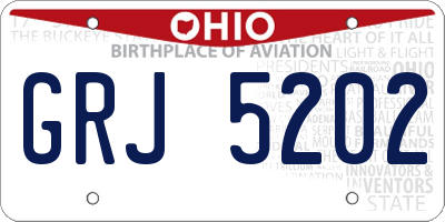 OH license plate GRJ5202