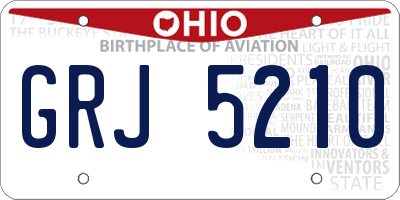 OH license plate GRJ5210