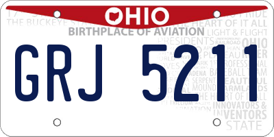 OH license plate GRJ5211