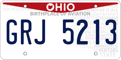 OH license plate GRJ5213