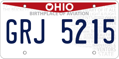 OH license plate GRJ5215