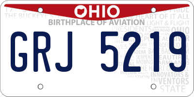 OH license plate GRJ5219