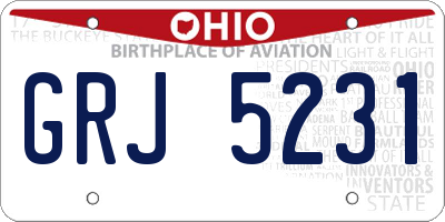 OH license plate GRJ5231