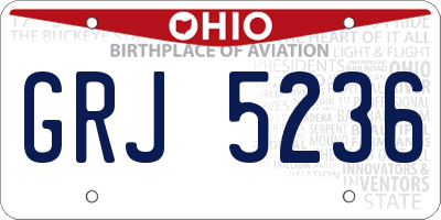 OH license plate GRJ5236