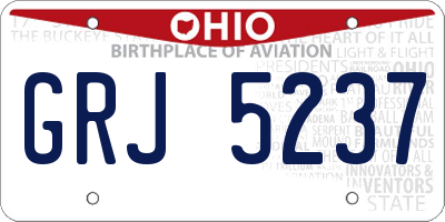 OH license plate GRJ5237