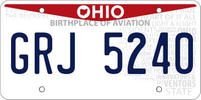 OH license plate GRJ5240