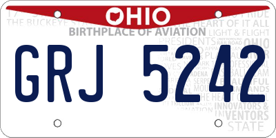 OH license plate GRJ5242
