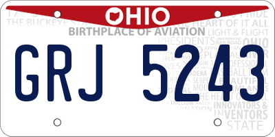 OH license plate GRJ5243