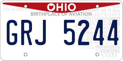 OH license plate GRJ5244