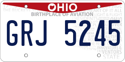 OH license plate GRJ5245