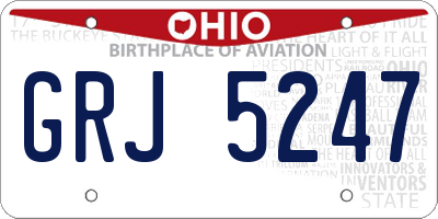 OH license plate GRJ5247