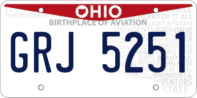 OH license plate GRJ5251