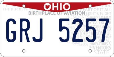 OH license plate GRJ5257