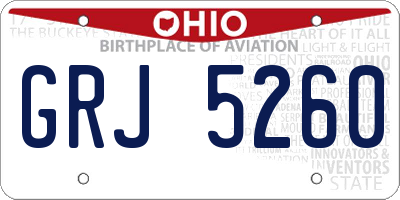 OH license plate GRJ5260