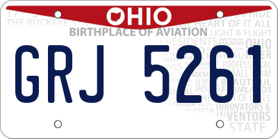 OH license plate GRJ5261