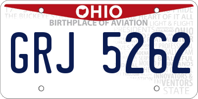 OH license plate GRJ5262