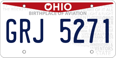 OH license plate GRJ5271