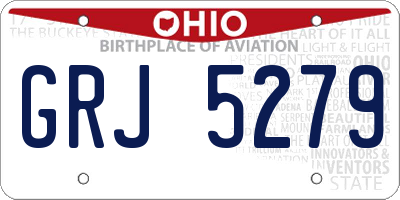 OH license plate GRJ5279