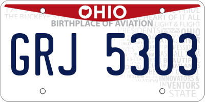 OH license plate GRJ5303